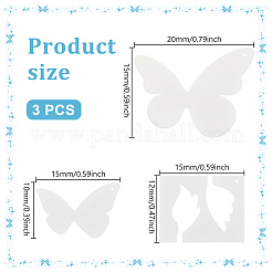 3 pz 3 stili di modelli per quilting in acrilico&nbsp;AJEW-DR0001-72