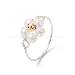Anelli con perle di conchiglia per donna&nbsp;RJEW-JR00923-01
