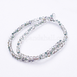 Rondell-Perlenstränge aus galvanisiertem Glas&nbsp;LS-EGLA-D020-3x2mm-15