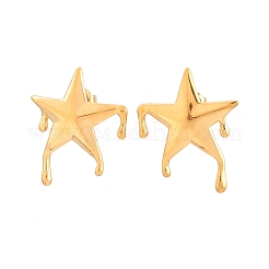 Orecchini a bottone in acciaio inossidabile 304 a forma di stella per donna&nbsp;EJEW-F406-04G