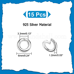 15 Stück 925 offene Biegeringe aus Sterlingsilber&nbsp;STER-PH0001-41