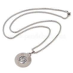 201 collane con ciondolo a forma di occhio di Horus in acciaio inossidabile&nbsp;NJEW-P316-07P