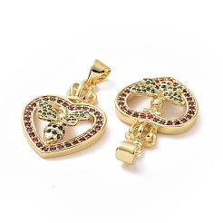 Colgantes de Latón Cubic Zirconia&nbsp;ZIRC-I062-20G