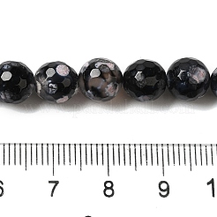 Fili di perline di agata naturale craquelé di fuoco tinti e riscaldati&nbsp;G-P539-C01-06