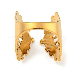Anillo abierto en forma de abanico de acero inoxidable 304 con revestimiento iónico (IP) para mujer&nbsp;RJEW-A043-18G