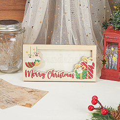 Porte-monnaie rectangulaire en bois sur le thème de Noël&nbsp;AJEW-WH20006-282C