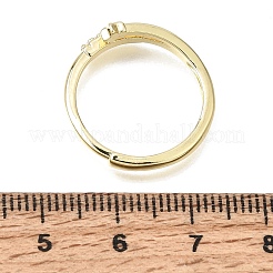Anelli da dito in ottone micro pavé di zirconi cubici trasparenti per donna&nbsp;CU-CBAE7DF-12G-01