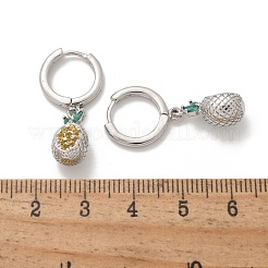 Créoles en laiton avec zircon cubique&nbsp;EJEW-Q015-02P-A