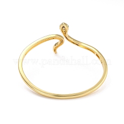 Schlangenwickel-Manschettenarmband mit grünem Zirkonia&nbsp;BJEW-I298-02G
