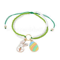 Bracelets de perles tressées en perles de verre de Pâques&nbsp;BJEW-MZ00150-05