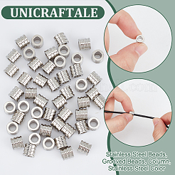 50 Stück 201 Edelstahlperlen&nbsp;STAS-UN0061-34