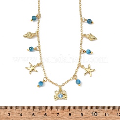 Halskette aus Messing mit Zirkonia-Pavé&nbsp;NJEW-JN06236