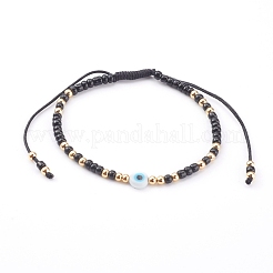 Bracelets réglables de perles tressées avec cordon en nylon&nbsp;BJEW-JB06022