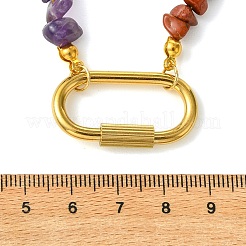 Colliers naturels avec pierres synthétiques pour 7 chakra&nbsp;NJEW-JN06640