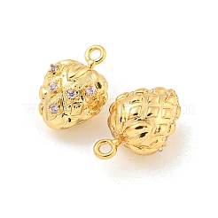 Pendentifs avec zircon cubiques à micro-pavés en laiton&nbsp;KK-K369-02G-03