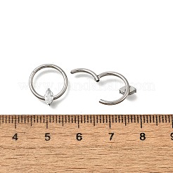 Nasenringe aus klarem Edelstahl mit Zirkonia in Pferdeaugenform&nbsp;AJEW-D306-13P