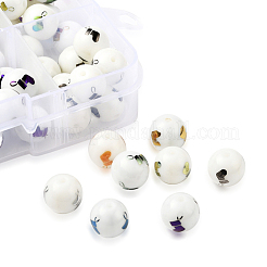 80pcs 8 couleurs de perles de verre opaques de Noël&nbsp;EGLA-YW0001-05