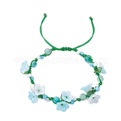 Geflochtene Armbänder aus natürlichem Hemimorphit mit Blumen für Frauen&nbsp;BJEW-TA00625-02