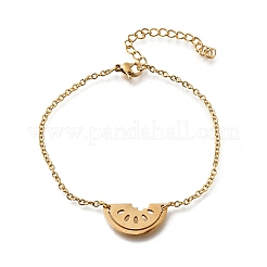 Bracelets amusants à maillons pastèque en acier inoxydable 201&nbsp;BJEW-B128-01G