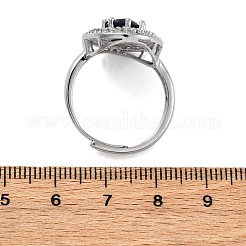 Bagues réglables en laiton avec micro pavé de zircone cubique pour femmes&nbsp;RJEW-C118-08P