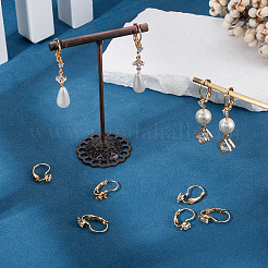 10 pezzo di orecchini a leva in ottone micro pavé di zirconi cubici trasparenti&nbsp;KK-TADJ0001-20B