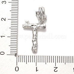 Ciondoli pendenti europei in ottone placcato a cremagliera con micro pavé di zirconi cubici&nbsp;KK-L210-015P-T