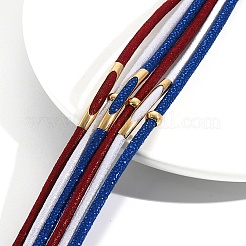Braccialetti con cordoncino in similpelle rosso blu bianco stile bandiera usa&nbsp;PW-WGCD218-01