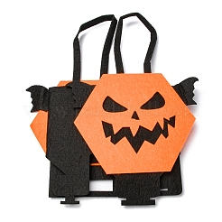 Sacs de bonbons d'halloween en feutre de diable avec poignées&nbsp;LS-HAWE-K001-01B