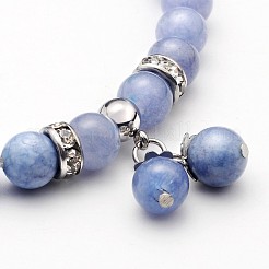 Bracciali elasticizzati con perline di quarzo naturale (tinto).&nbsp;BJEW-JB01980-02