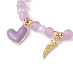 Verre rond perles bracelets extensibles&nbsp;BJEW-JB09909-03