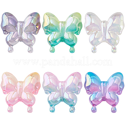12 Stück 6 Farben UV-beschichtete transparente Acrylperlen&nbsp;MACR-PA0001-54