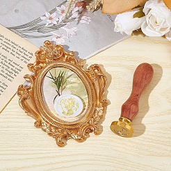 Messing-Wachssiegelstempel mit Holzgriff&nbsp;AJEW-WH0412-0133