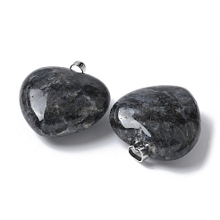 Pendentifs en larvikite naturelle&nbsp;G-A259-02P-01