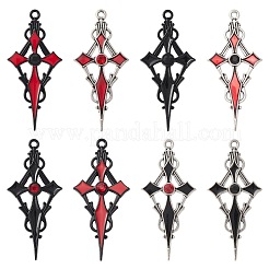 40 Uds. Colgante de cruz de rhinestone de 8 colores con esmalte&nbsp;ENAM-CJ0004-24