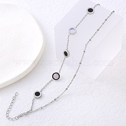 Minimalistisches schwarz-weißes Edelstahl-Lagenarmband für Damen&nbsp;BN6339