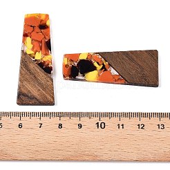 Anhänger aus opakem Harz und Walnussholz&nbsp;RESI-T058-04J