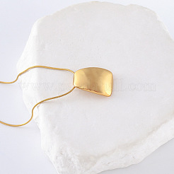 3 collar con colgante rectangular curvo de acero inoxidable europeo para mujer.&nbsp;PW7828