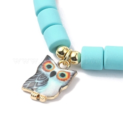 Braccialetti elasticizzati con perline a colonna in argilla polimerica&nbsp;BJEW-JB09782-02
