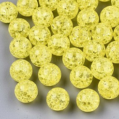 Fili di perline rotonde acriliche crackle trasparenti&nbsp;X-CCG-R002-12mm-09
