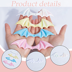 Accessoires d'ornement en cuir pu irisé arc-en-ciel aile de démon&nbsp;DIY-WH0308-457A