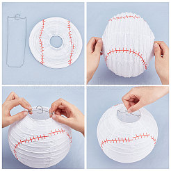 Set di lanterne di carta a forma di calcio&nbsp;DIY-WH0259-39