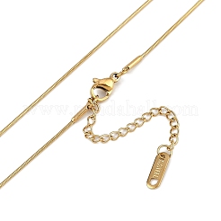Placcatura sotto vuoto pvd acciaio inossidabile 304 zirconia cubica ciondolo a forma di cuore collana a catena a serpente rotonda per donna&nbsp;NJEW-Z044-08G