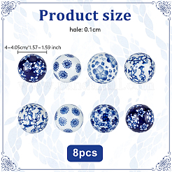 Perline di porcellana fatte a mano in modo casuale&nbsp;PORC-WH0020-02