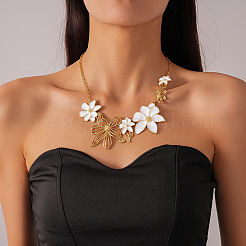Colliers plastrons en alliage émaillé à fleurs pour femmes&nbsp;FS-WGFF703-02