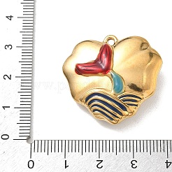 Colgantes huecos de acero inoxidable 304 con esmalte en ambas caras&nbsp;STAS-L316-17G-02