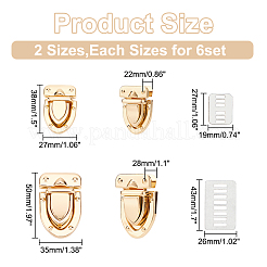 12 set di 2 fermagli per borse in ferro&nbsp;FIND-WR0009-02
