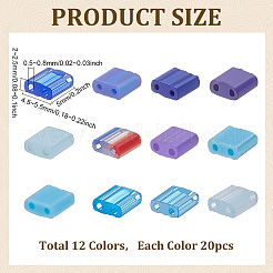 240 pieza de cuentas de vidrio para pintura para hornear de 12 colores y 2 agujeros&nbsp;SEED-ME0001-10A