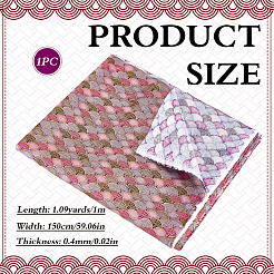 Tissu en coton à motif d'écailles de poisson&nbsp;DIY-WH0622-777A