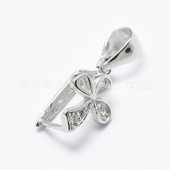 Anti-ossidazione rodiato 925 ciondolo in argento sterling micro pavé di zirconi cubici&nbsp;STER-P034-57P