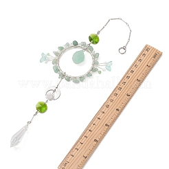 Attrape-soleil en aventurine verte naturelle et verre&nbsp;HJEW-TA00454-03